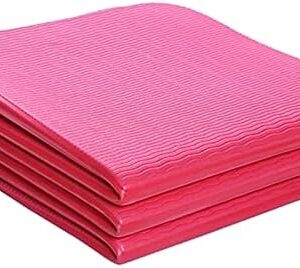 6MM  Foldable Yoga Mat Exercise Pad Non-Slip Folding for Gym Home (Color : Red)