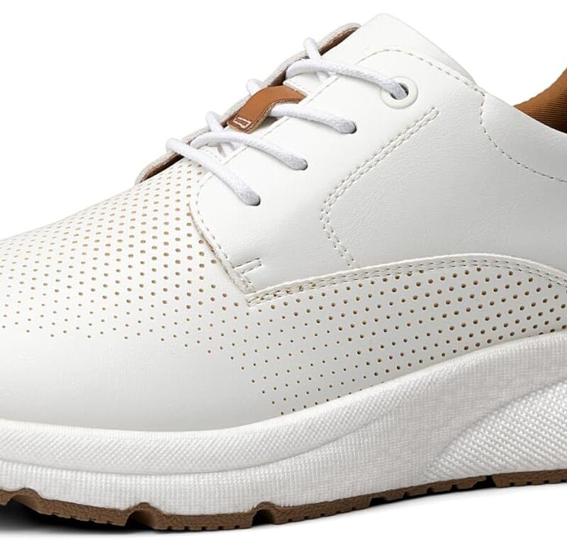 men Dress Sneakers Casual Lace Up Oxford Cushied Walking Shoes Lightweight Breathable