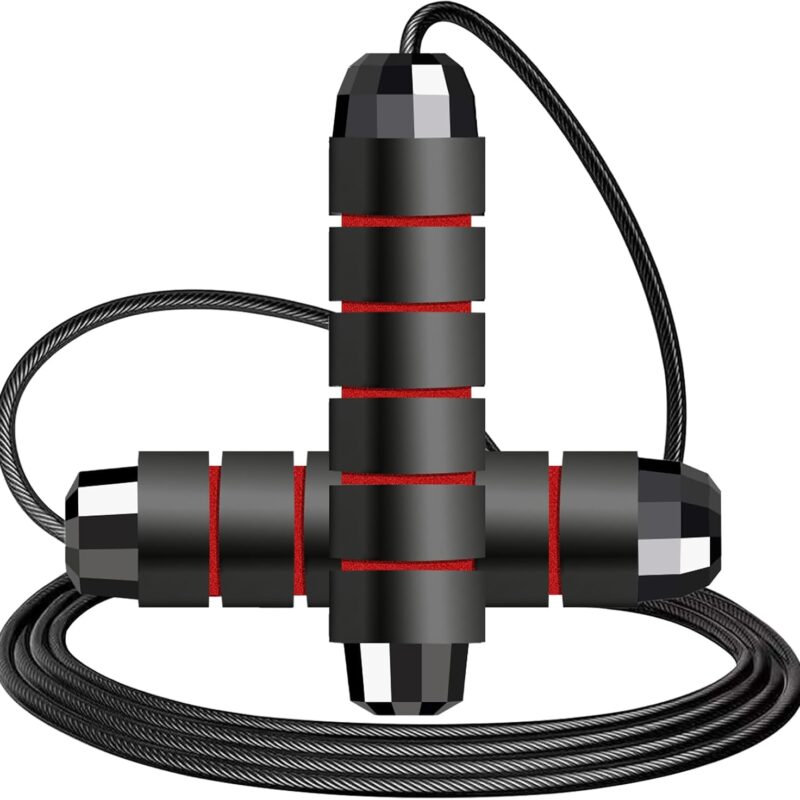 Jump Rope,Adjustable Skipping Rope with Soft Foam Handles, Tangle-Free Rapid Speed Jumping Rope with Ball Bearings for Women, Men, and Kids Aerobic Exercise