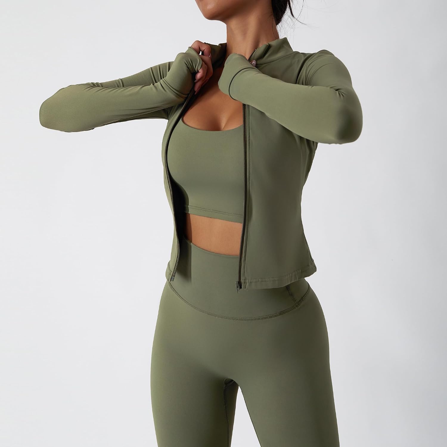 3-Piece Seamless Moisture-Wicking Workout Set for Women - Gym, Fitness, Running, Yoga Sportswear - Image 2