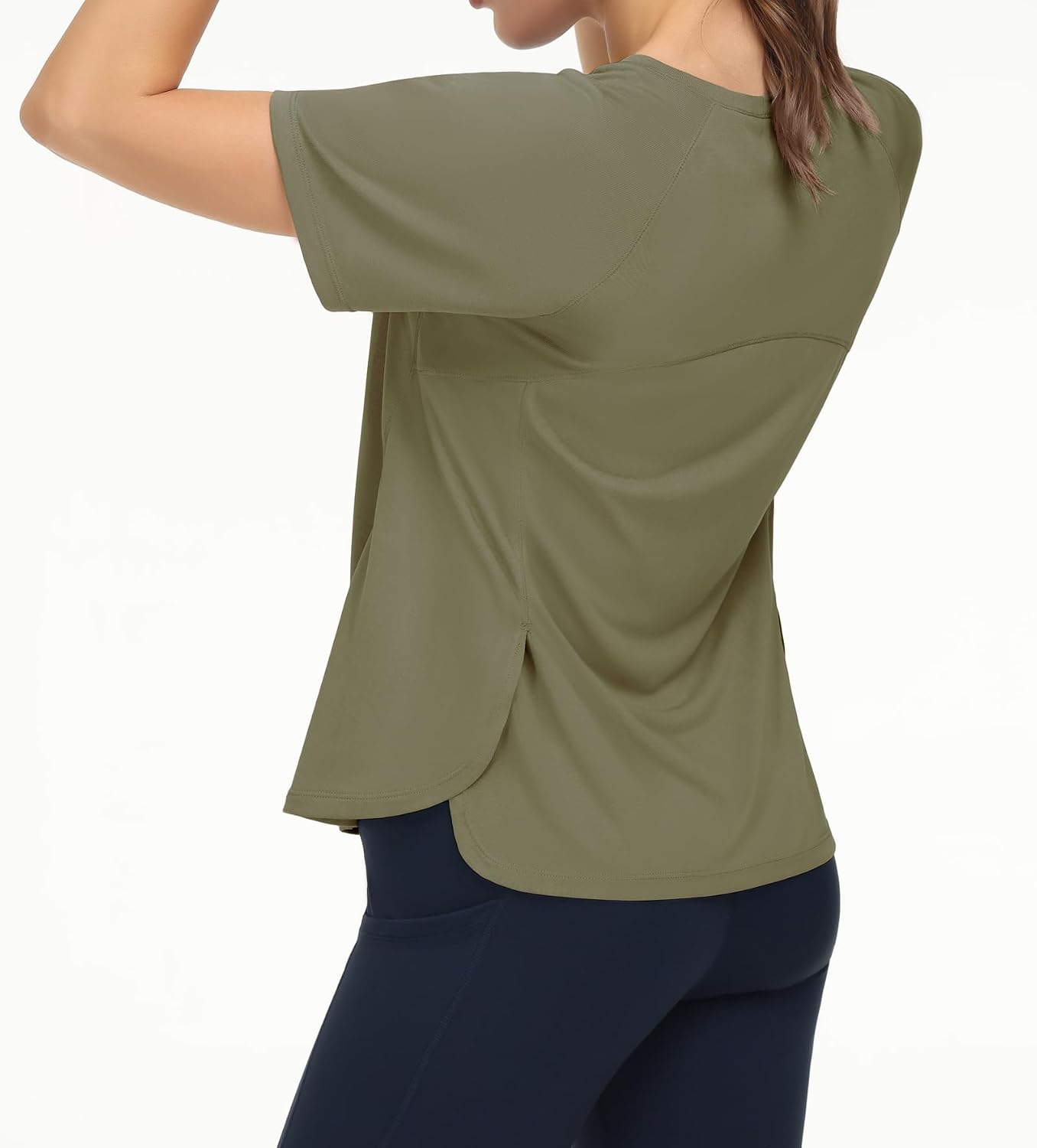 Women's Short Sleeve Workout Shirts Breathable Yoga T-Shirts with Side Slits Athletic Tee Tops - Image 2