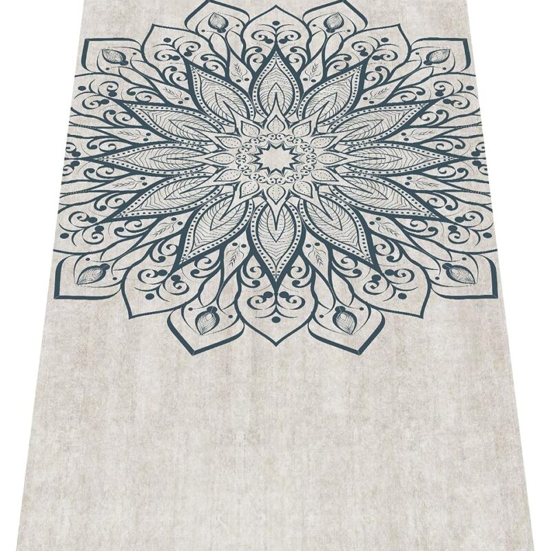 Printed Travel Yoga Mat-1/16 Inch Thick Non Slip Fitness Workout Mat with Carrying Bag, Foldable Lightweight Suede & Natural Rubber Yoga Mat for Yoga Pilates and Fitness 72" L x 24" W x 1.5mm